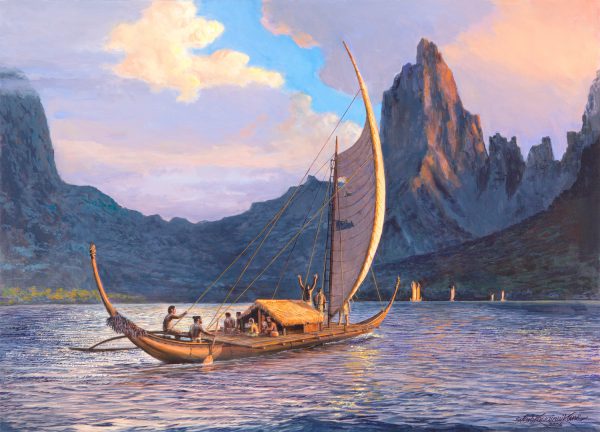 Canoe of Rurutu Arriving at Moorea