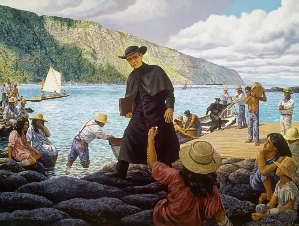 Father Damien’s Arrival at Kalaupapa Herb Kawainui Kāne