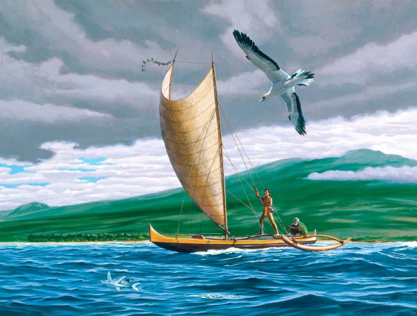 A Fishing Canoe off North Kona
