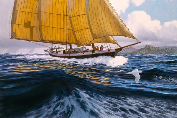Schooner Manukawai Leaving Oʻahu